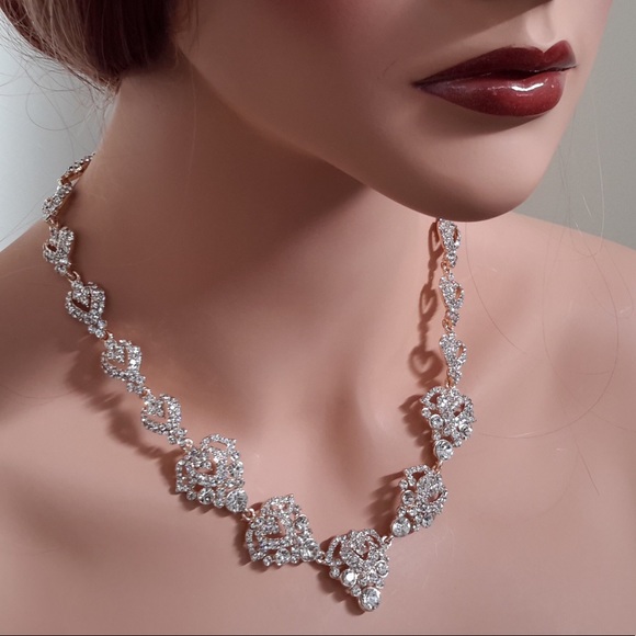 NWT Rhinestone Crystal Necklace - Picture 2 of 7